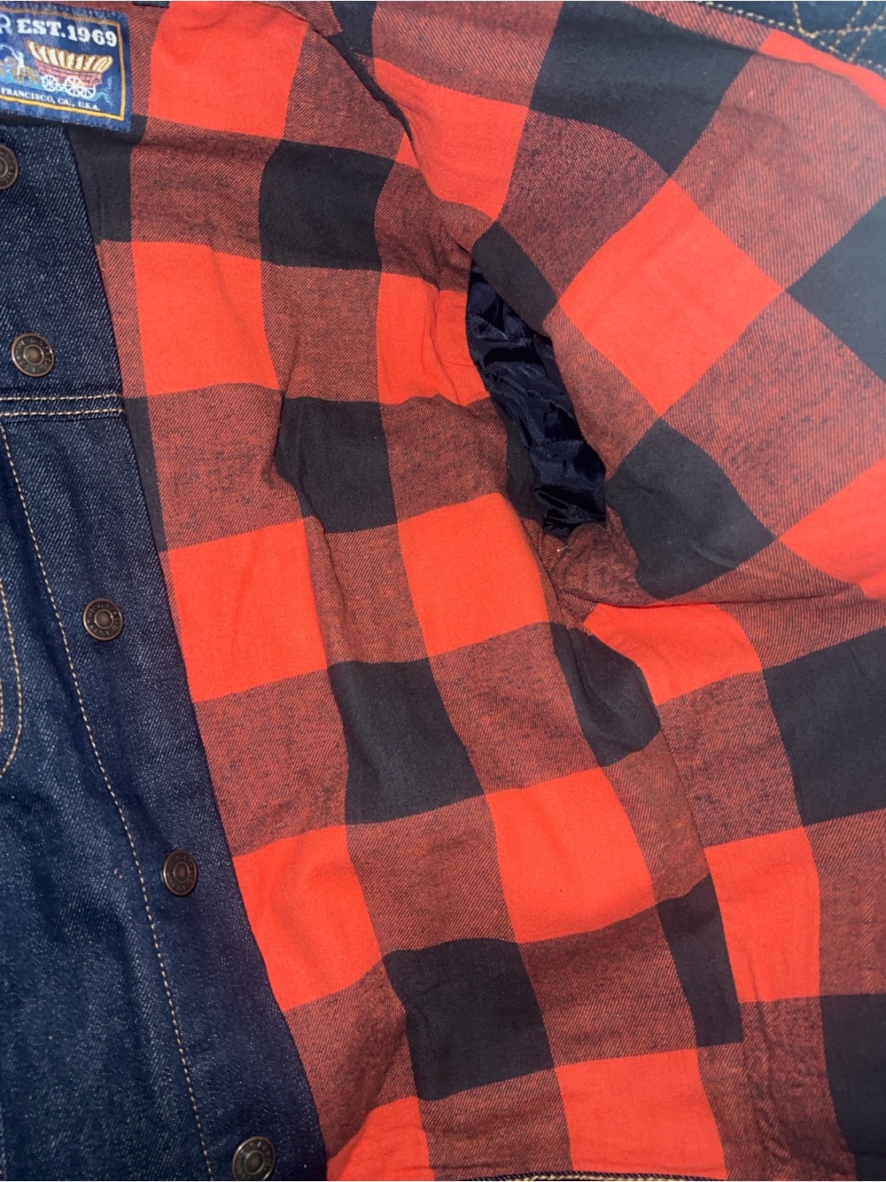 GAP Dark Blue Denim Jacket with Dark Blue Corduroy Collar - Picture 5 of 5